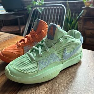 Nike Ja-1 Mismatched Orange and Green Sneakers
